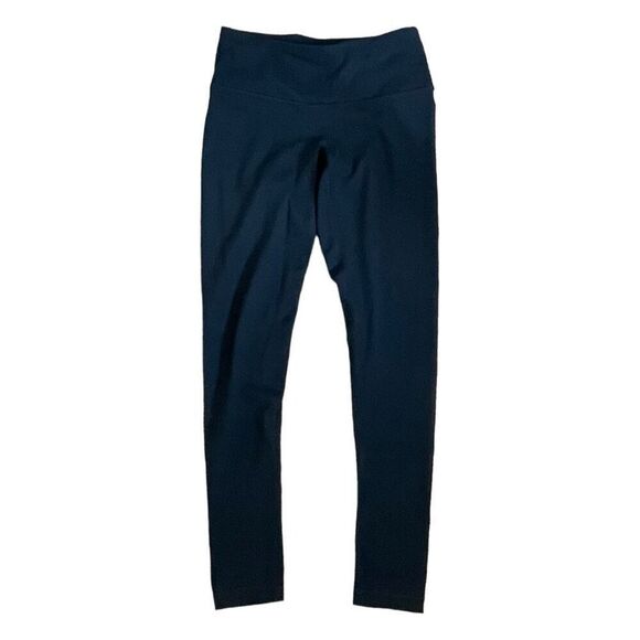 Yogalicious 7/8 Mid-Rise Athletic Leggings Solid Black Stretch Knit Yoga XS - Picture 1 of 4